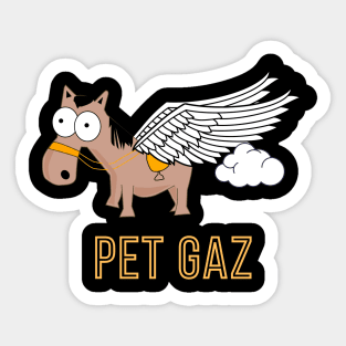 Pegasus Pet Gaz Funny French Pun About Farts Sticker